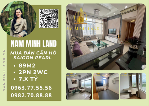  Bán căn hộ Saigon Pearl 2 phòng ngủ 90m2- View sông thoáng mát, nội thất đầy đủ 