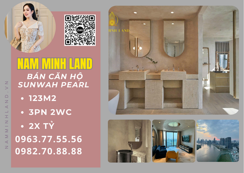  Bán căn hộ Sunwah Pearl 123m2 3 Phòng ngủ, Trục SH-06 - View sông Sài Gòn, nội thất đầy đủ 