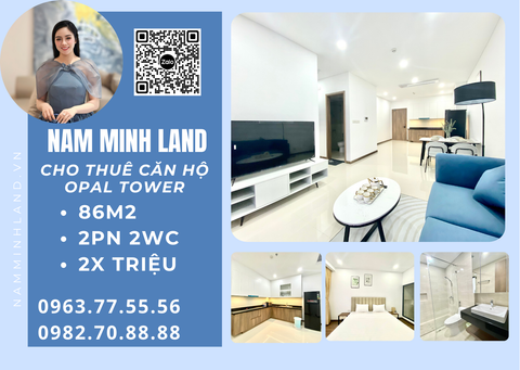  Cho thuê căn hộ Opal Tower 2 phòng ngủ 86m2, đầy đủ nội thất hiện đại 