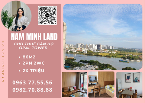  Cho thuê căn hộ Opal Saigon Pearl 2 phòng ngủ 86m2, đầy đủ nội thất, view biệt thự siêu thoáng mát 
