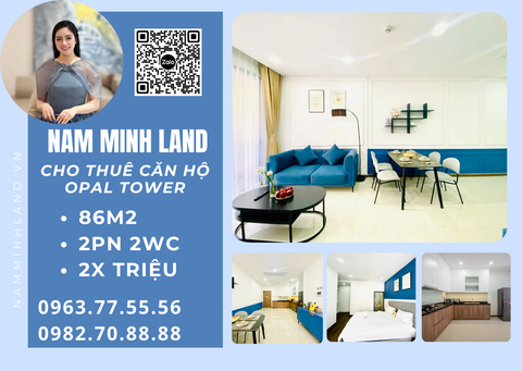  Opal Tower - Cho thuê căn hộ 2 phòng ngủ, đầy đủ nội thất cao cấp 