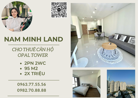  Cho thuê căn hộ Opal Tower 2 phòng ngủ 95m2- View sông siêu đẹp, nội thất hiện đại 