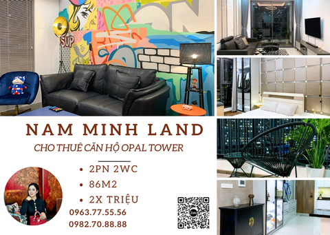  Opal Tower - Cho thuê căn hộ 2 phòng ngủ, đầy đủ nội thất cao cấp 