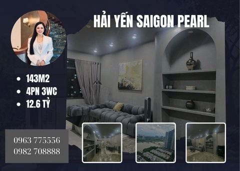  Saigon Pearl - Bán căn hộ 4 phòng ngủ 144m2 - Tầng cao, View trực diện sông Sài Gòn, nội thất đầy đủ 