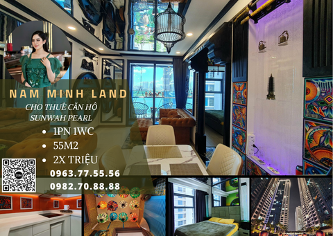  Cho thuê căn hộ Sunwah Pearl  1 phòng ngủ 55m2, nhà thiết kế lại cực đẹp 