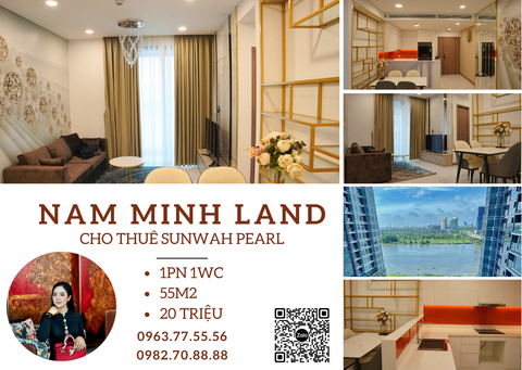  Cho thuê căn hộ Sunwah Pearl 1 phòng ngủ 55m2, đầy đủ nội thất, view thoáng 