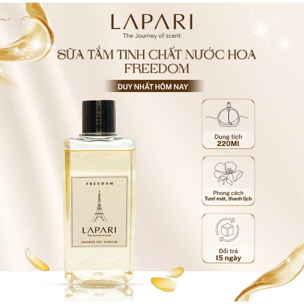 Sữa Tắm Tinh Chất Nước Hoa FREEDOM Chính Hãng LAPARI Mùi hương tươi mới, ấm áp, sang trọng 60/220 ml