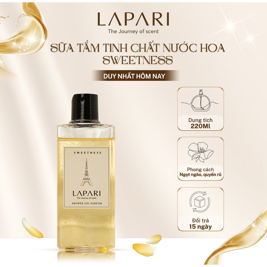 Sữa Tắm Tinh Chất Nước Hoa SWEETNESS Chính hãng LAPARI Mùi hương tươi mới ngọt ngào 60/220ml