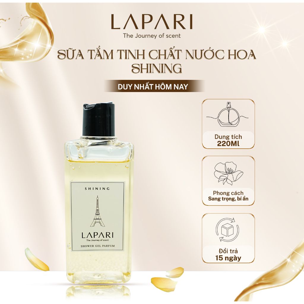 Sữa Tắm Tinh Chất Nước Hoa SHINING Chính Hãng LAPARI Mùi hương quyến rũ, bí ẩn dung tích 60/220ml