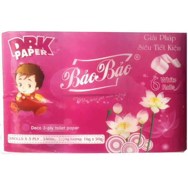  Giấy Vệ Sinh Không Lõi 6 Cuộn Hồng 