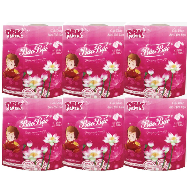  Giấy Vệ Sinh Có Lõi 6 Cuộn Hồng 