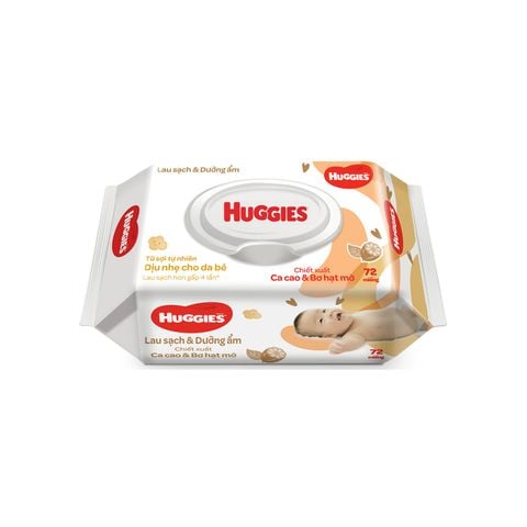 Khăn ướt Huggies bơ hạt mỡ, 72 tờ