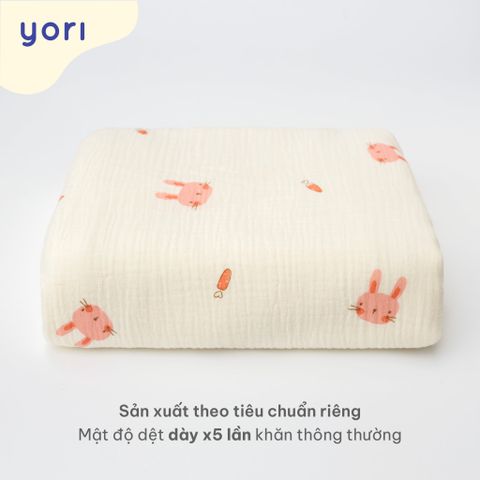 Khăn tắm cotton Muslin nhăn Yori 4 lớp 120x120cm