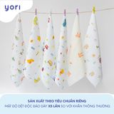 Khăn sữa Muslin Yori họa tiết, hộp 10 cái 30x30cm