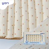 Khăn sữa Muslin Yori họa tiết, hộp 10 cái 30x30cm