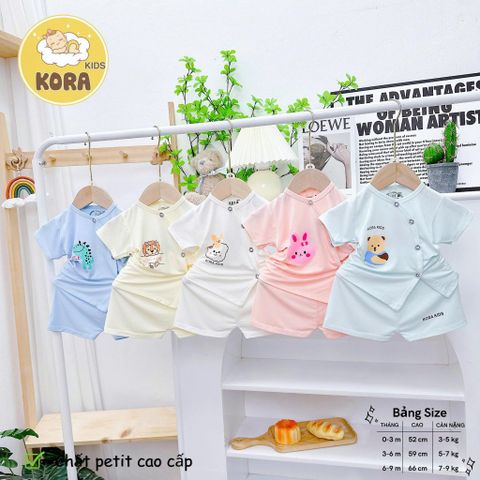 Bộ cài lệch màu ngắn tay Kora