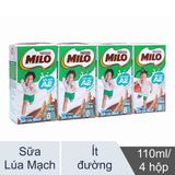 Sữa Milo A2 110ml, lốc 4 hộp