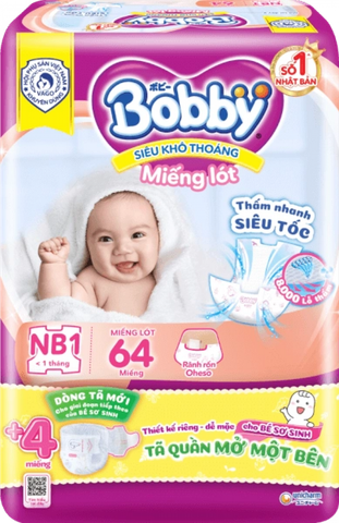 Miếng lót sơ sinh Bobby NB1 64