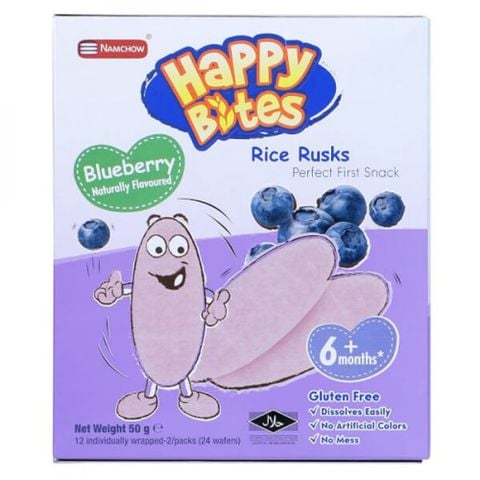 Bánh ăn dặm Happy Bites vị việt quất, 6m+