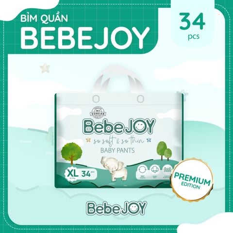 Tã quần Bebejoy Premium XL34, từ 12-17kg- tích lũy 7 gói tặng 1 gói
