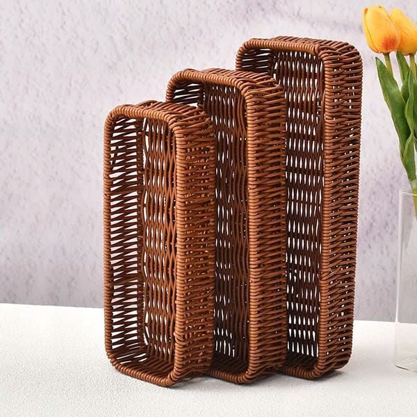  Rectangular Rattan Cutlery Organizer Tray - TR_NCV047 