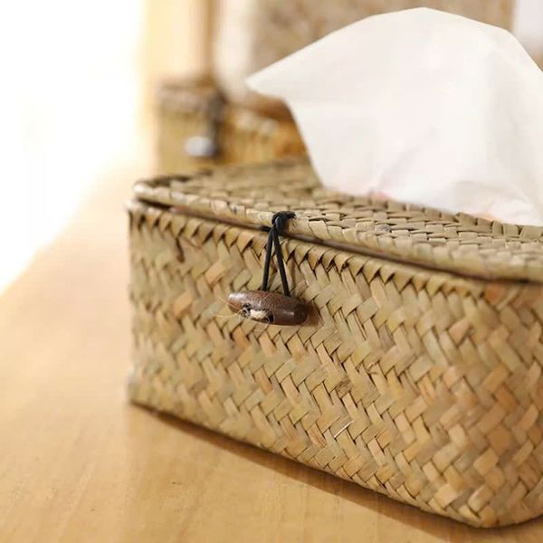  Rectangular Seagrass Tissue Box Cover - TR_NCV046 