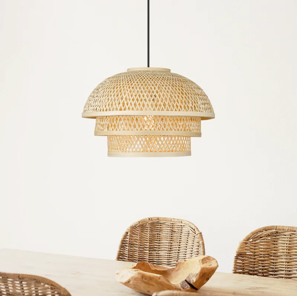  3-Tier Handwoven Bamboo Pendant Light Fixture - CL_NCV076 