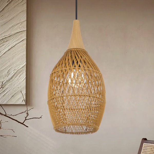  Handwoven Rattan Teardrop Pendant Light - CL_NCV088 