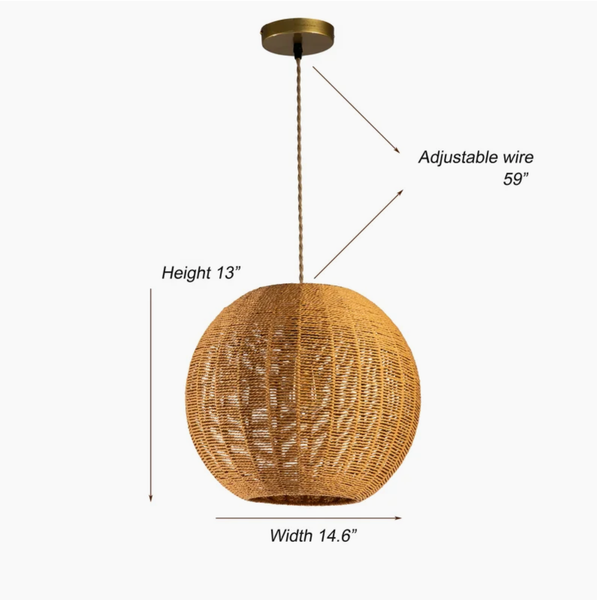  Handwoven Rattan Globe Pendant Light - CL_NCV089 