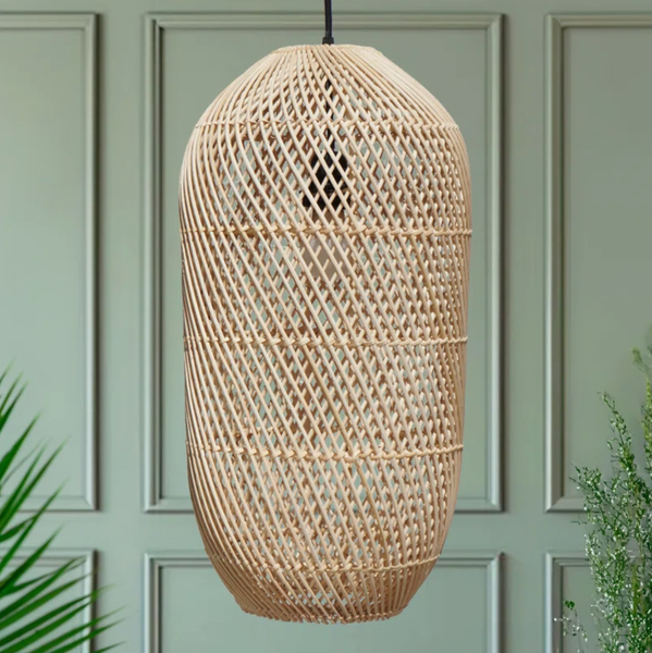  Handwoven Rattan Capsule Pendant Light - CL_NCV087 