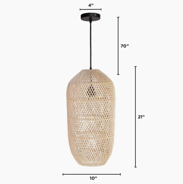  Handwoven Rattan Capsule Pendant Light - CL_NCV087 