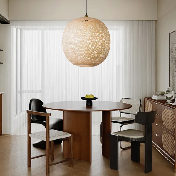  Handwoven Round Bamboo Pendant Light - CL_NCV084 