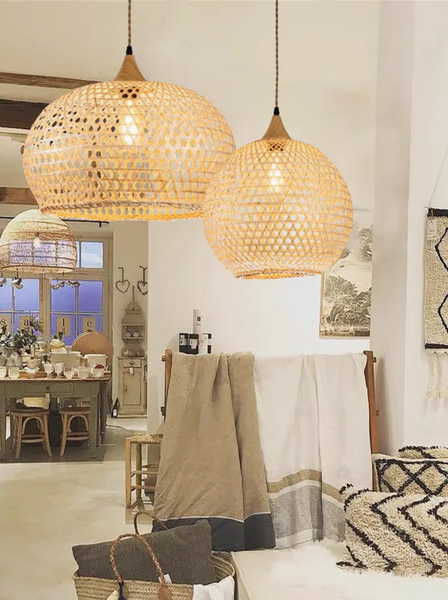 Handwoven Rattan Droplet Pendant Light - CL_NCV080 