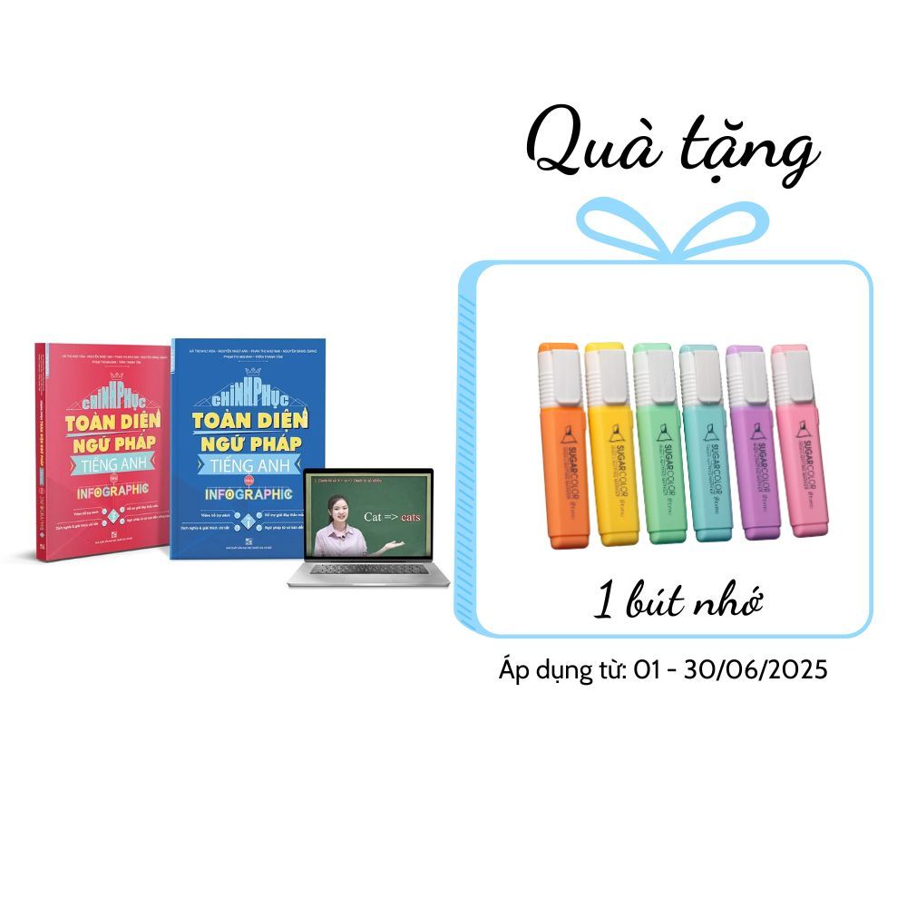  Combo chinh phục ngữ pháp tiếng Anh bằng Infographic - tặng kèm khoá học online 