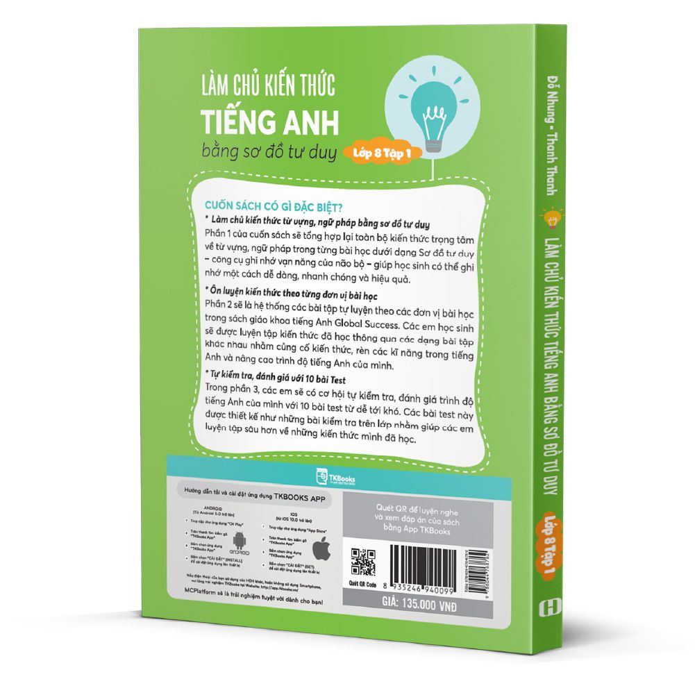  Làm chủ kiến thức tiếng Anh bằng sơ đồ tư duy lớp 8- Tập 1 
