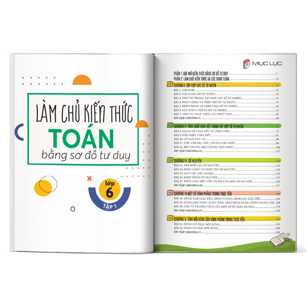  Làm chủ kiến thức Toán bằng sơ đồ tư duy lớp 6 - tập 1 