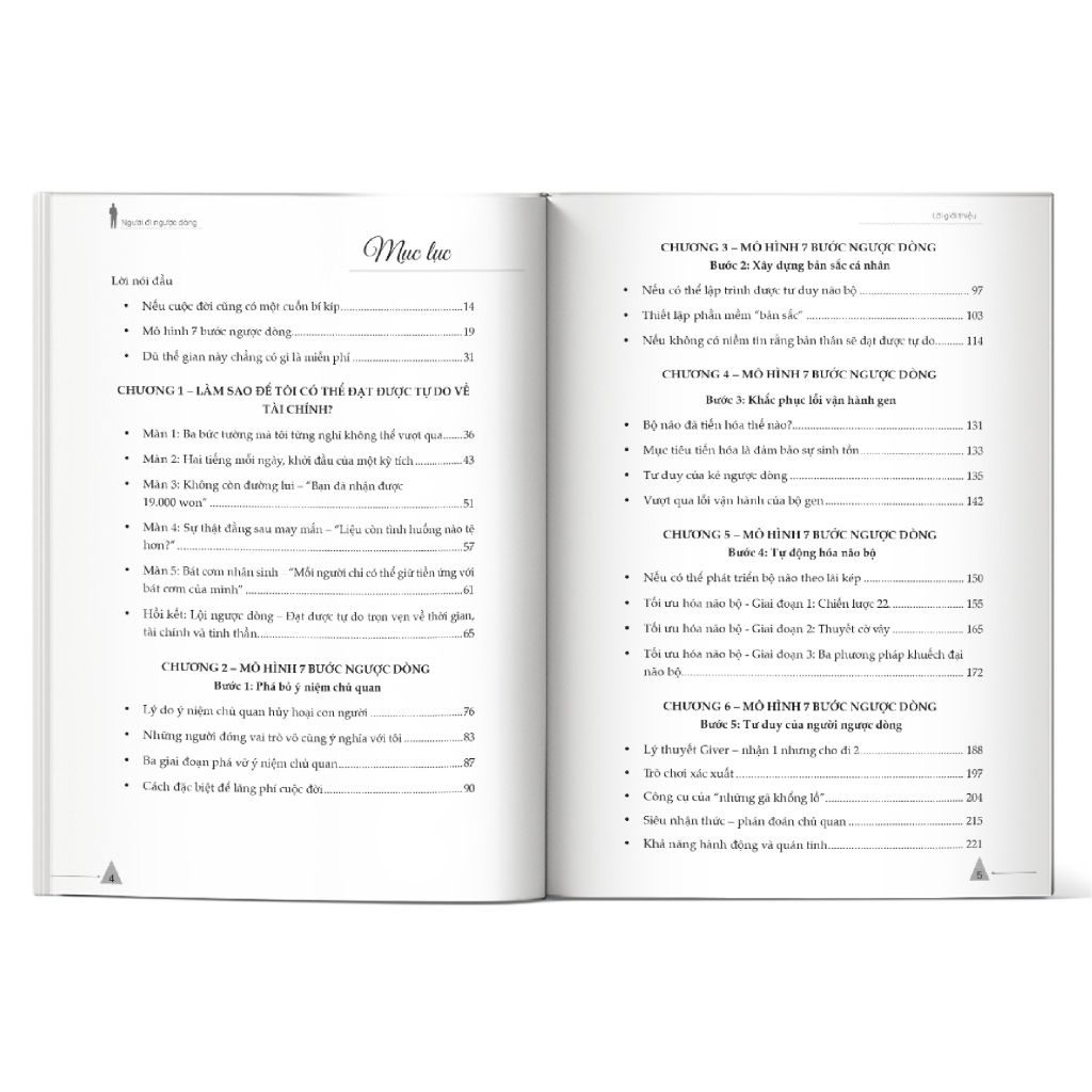Mục lục của cuốn sách The Reverser - Người Đi Ngược Dòng: Chiến lược 7 bước để đạt được tự do tài chính và “khởi nghiệp 0 đồng”