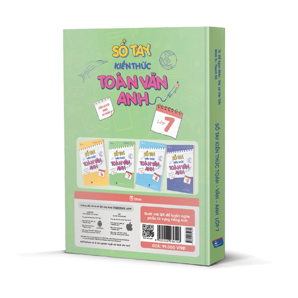  Sổ tay kiến thức Toán Văn Anh lớp 7 