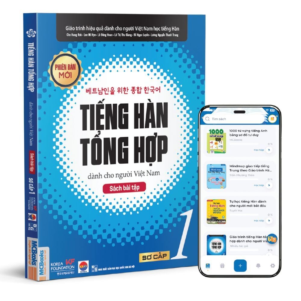  Tiếng Hàn tổng hợp dành cho người Việt Nam - sách bài tập sơ cấp 1 (TB 2023) 