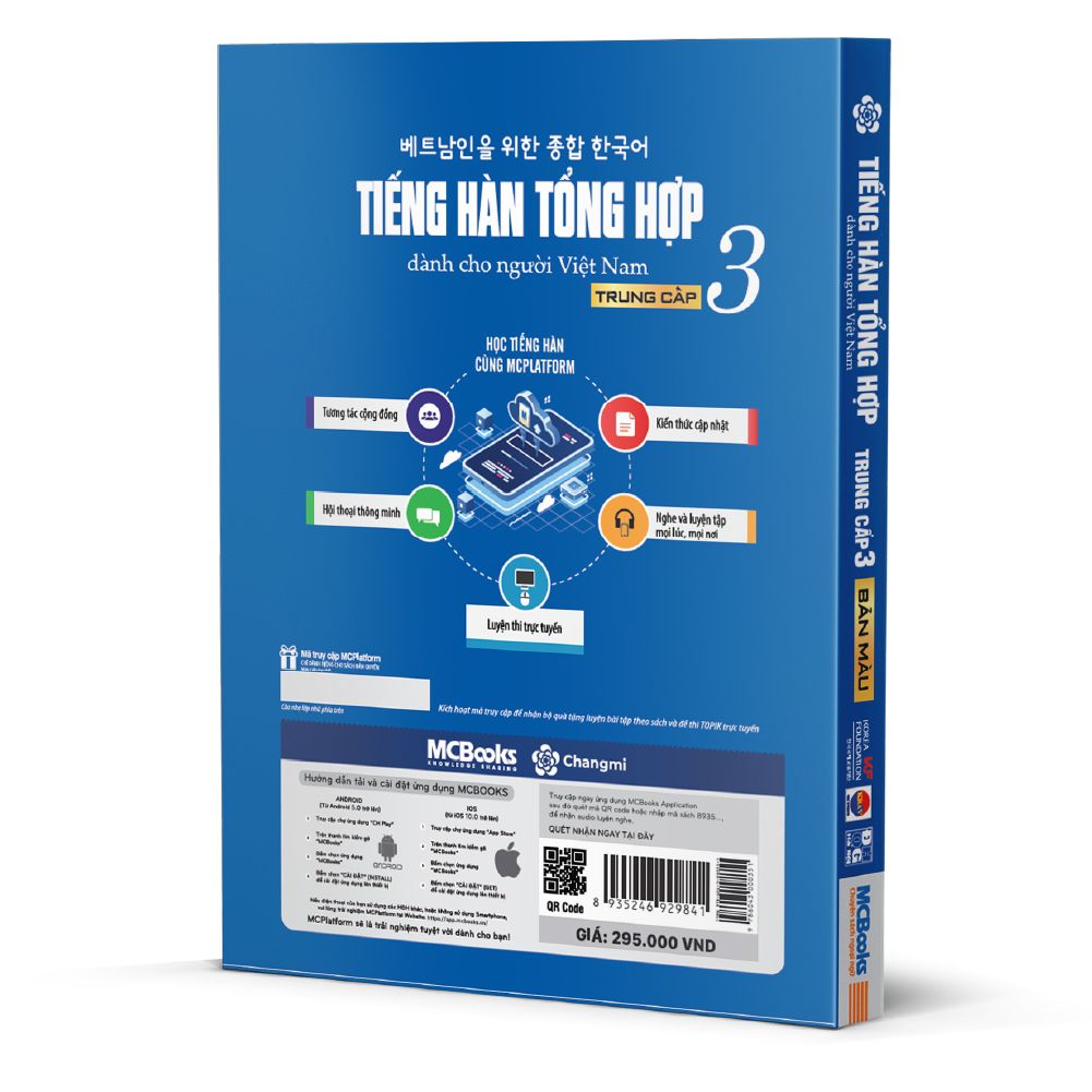  Tiếng Hàn tổng hợp dành cho người Việt Nam Trung cấp 3 - 4 màu 