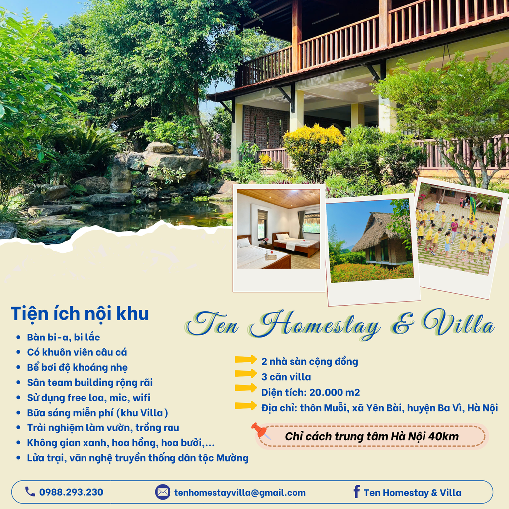  Ten Homestay & Villa - Chốn Nghỉ Dưỡng Lý Tưởng Giữa Thiên Nhiên Ba Vì 