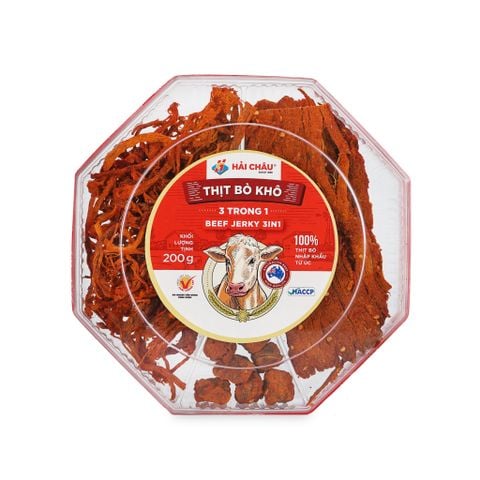  Khô bò 3 trong 1 - Hải Châu - Hộp nhựa 