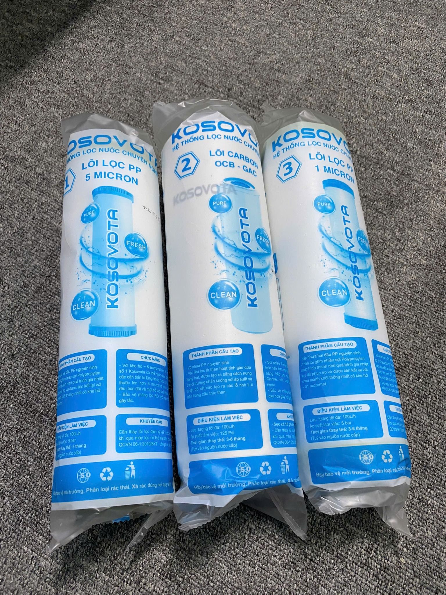  Bộ 3 Lõi lọc nước123 Kosovota 10