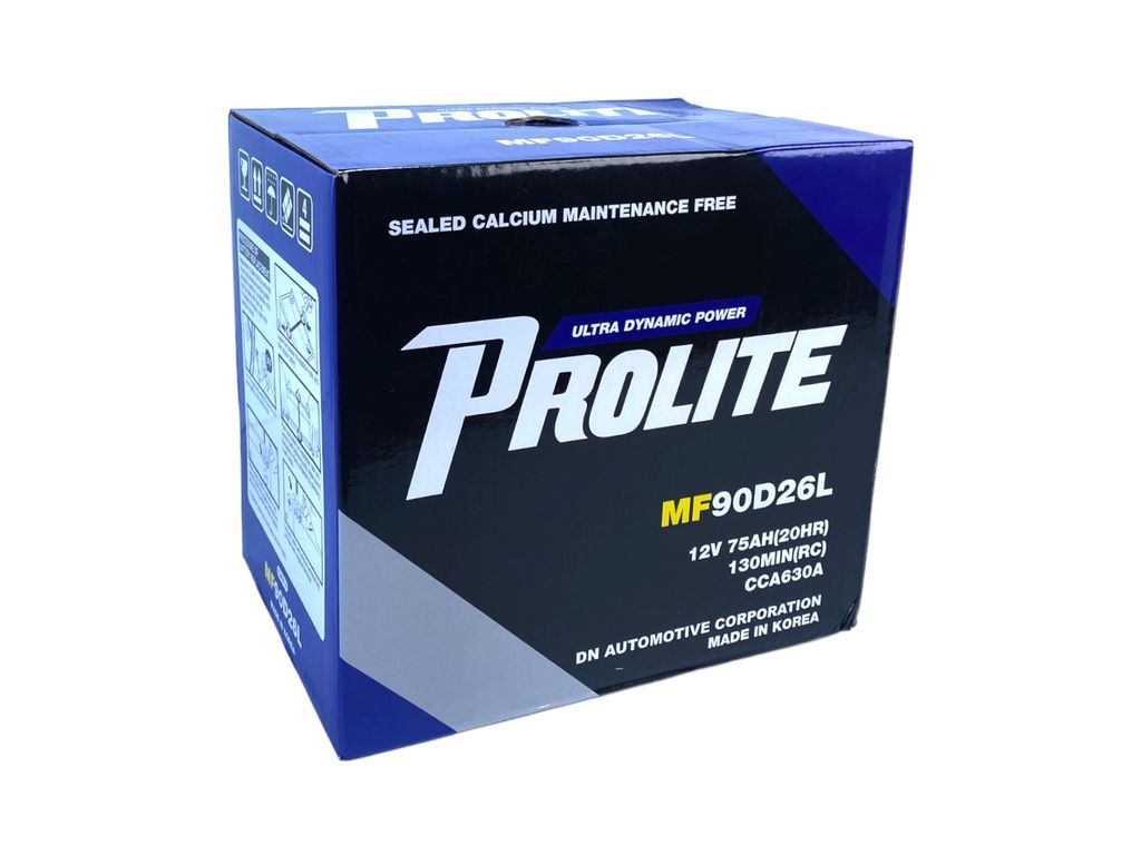 Bình ắc quy Ô tô NGOẠI NHẬP - Prolite 90D26L  12V - 75Ah