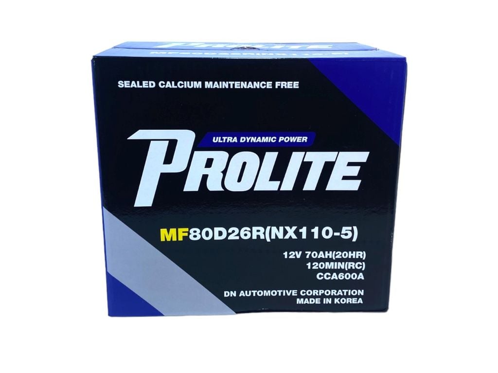 Bình ắc quy Ô tô NGOẠI NHẬP - Prolite 80D26R  12V - 70Ah