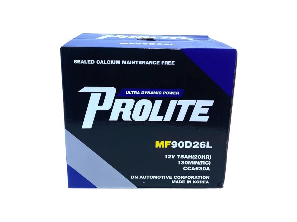 Bình ắc quy Ô tô NGOẠI NHẬP - Prolite 90D26L  12V - 75Ah