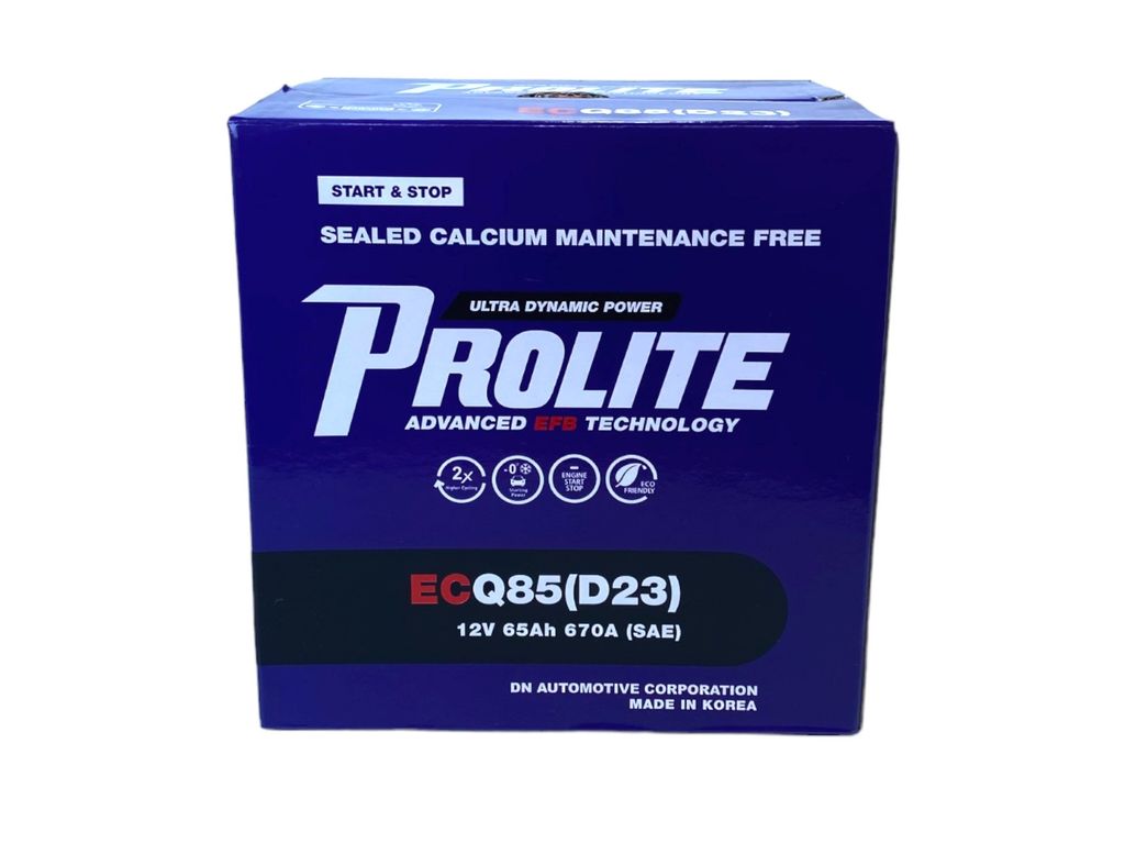 Bình ắc quy Ô tô NGOẠI NHẬP - Prolite ECQ85 (EFB) 12V - 65Ah