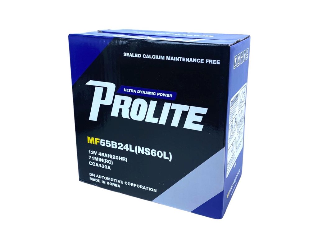 Bình ắc quy Ô tô NGOẠI NHẬP - Prolite 55B24L  12V - 45Ah