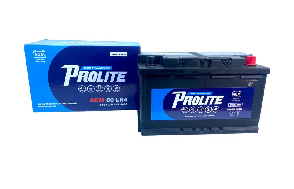 Bình ắc quy Ô tô NGOẠI NHẬP - Prolite AGM 80 LN4 12V - 80Ah