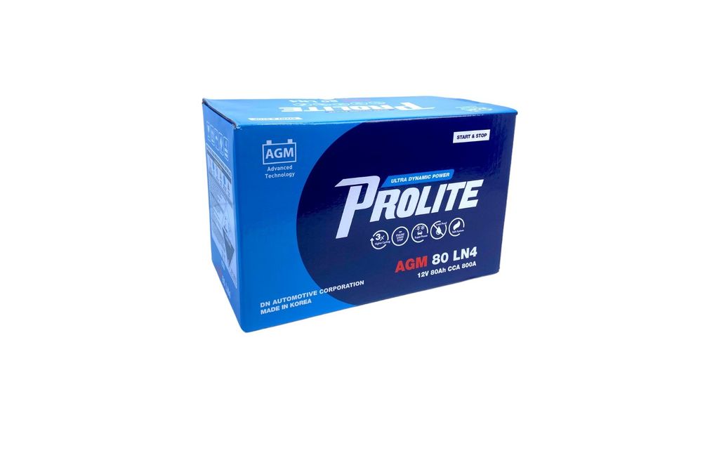 Bình ắc quy Ô tô NGOẠI NHẬP - Prolite AGM 80 LN4 12V - 80Ah